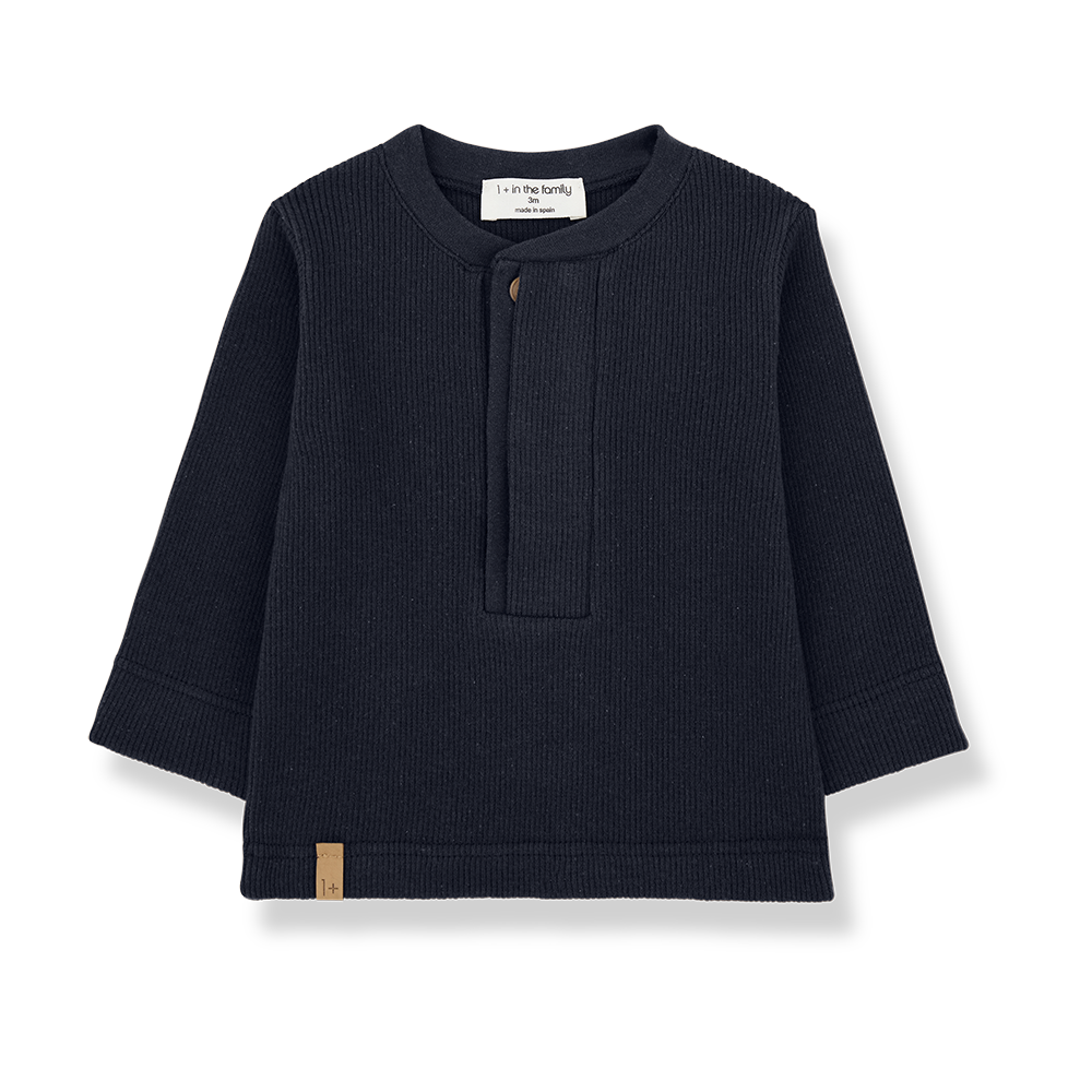 1+ In the family - Ralf dark blue henley t-shirt