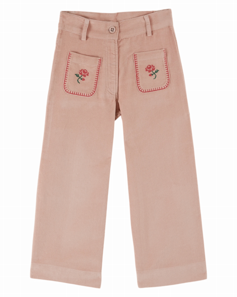 Emile & Ida – Broek met geborduurde rozen (AC063)
