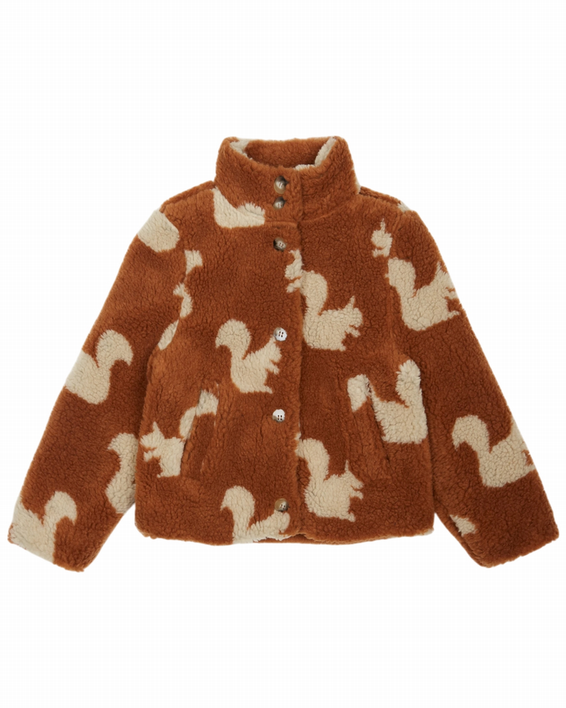 Emile & Ida – Winterjas in imitatiebont met eekhoornmotief (AC171)
