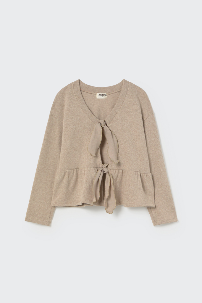 Cozmo – Zacht geborsteld vestje met strik ANNABAK237w5 