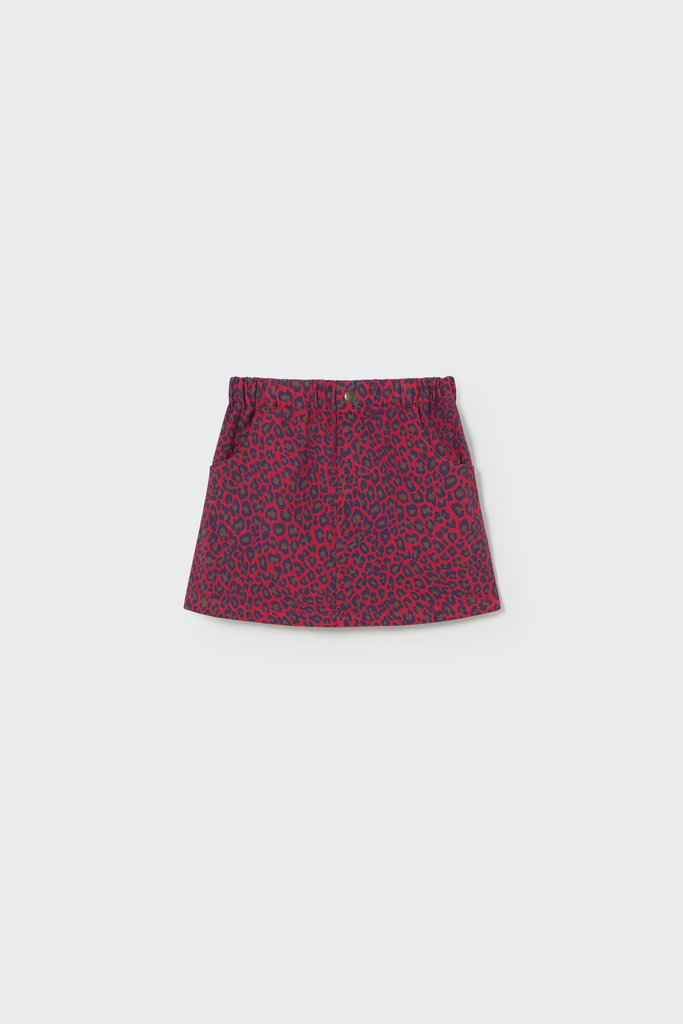 Cozmo – Twill rok met rode luipaardprint LILLEK319w5 