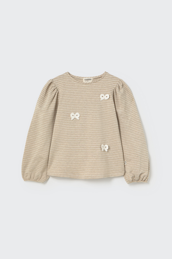 Cozmo – Gestreept fleece T-shirt met strikjes PAMPAK315w5 