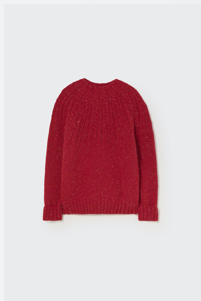 Cozmo – Gebreide mock neck trui CARMENK228w5 in red velvet 