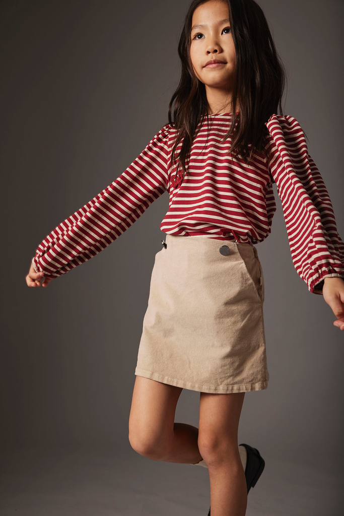 Cozmo – Comfortabele ribfluwelen rok PARISK250w5 in stone 