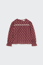 Cozmo – Bloom blouse GINEBRAK160w5 in bordeaux met bloemenprint 