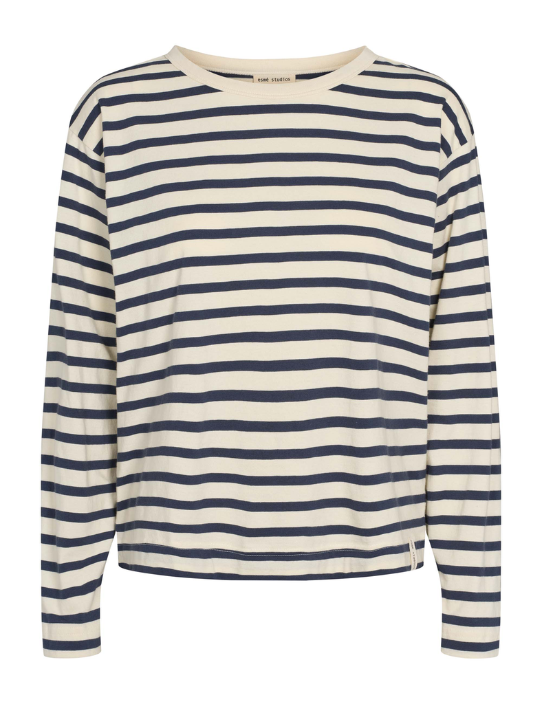 Esmé Studios – Signe LS Striped Top (Blue Nights) 