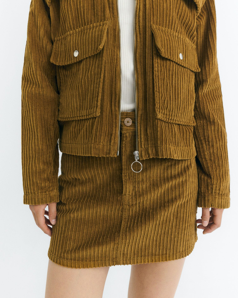 Thinking MU – Kimmy Corduroy Rok in Light Oak 