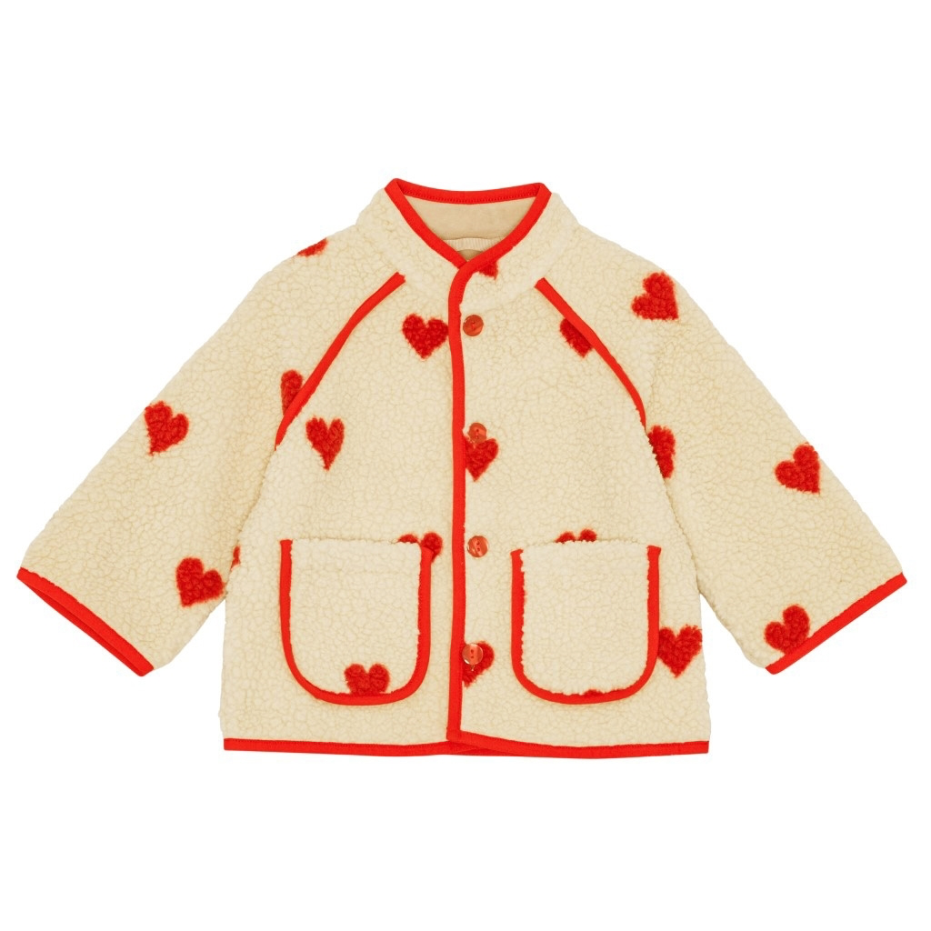 Flöss – Simone Kids fleecejas hartjesprint 