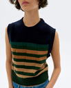 Thinking MU - Multicolor green sherry knitted vest