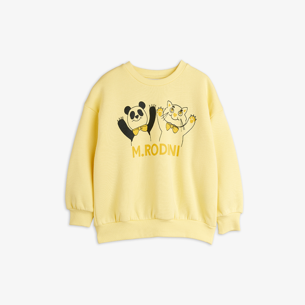 Mini Rodini - Panda & cat sweater (Yellow)