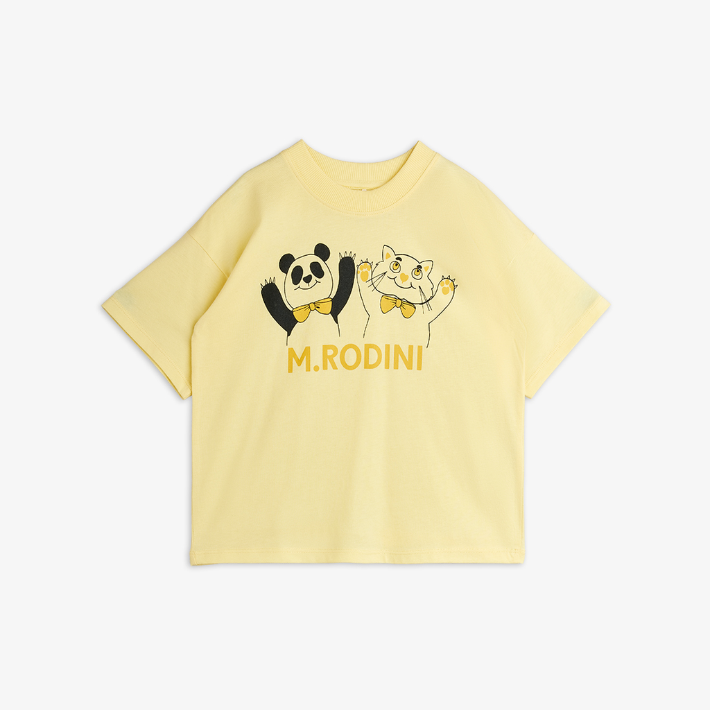 Mini Rodini - Panda & cat T-shirt (Yellow) (3 jaar)