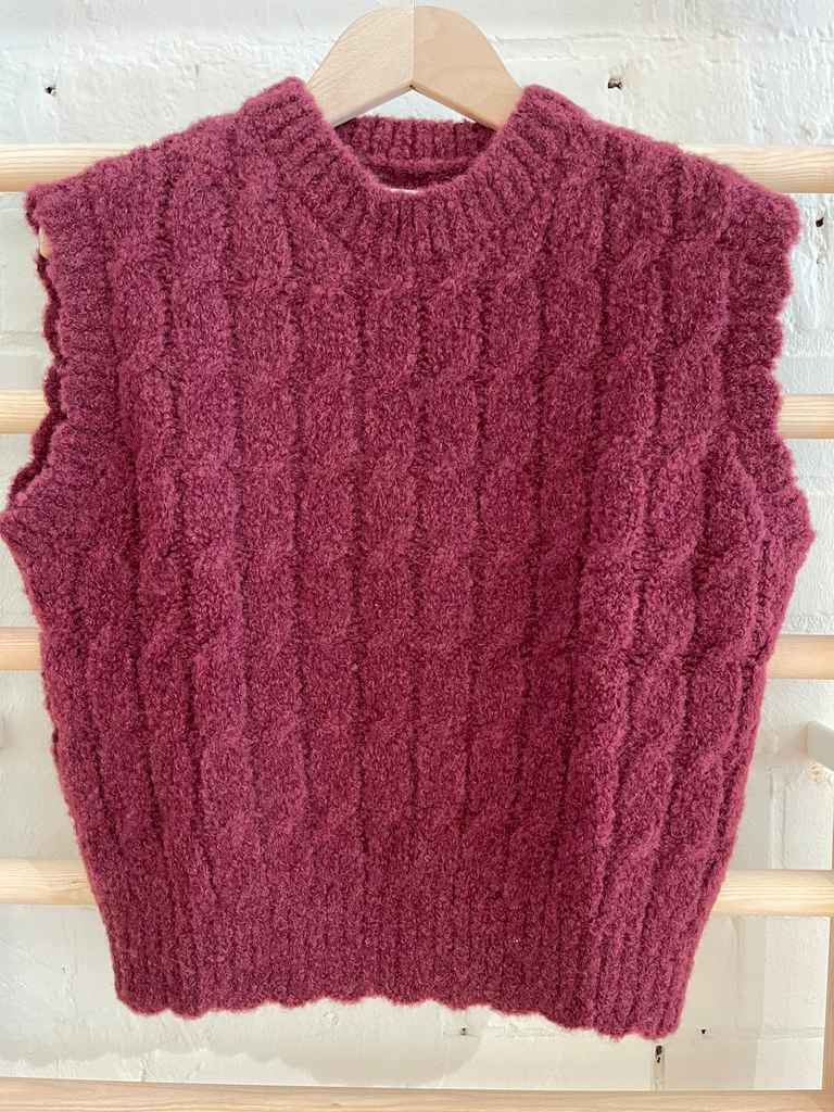 Ln - Cable Debardeur Burgundy