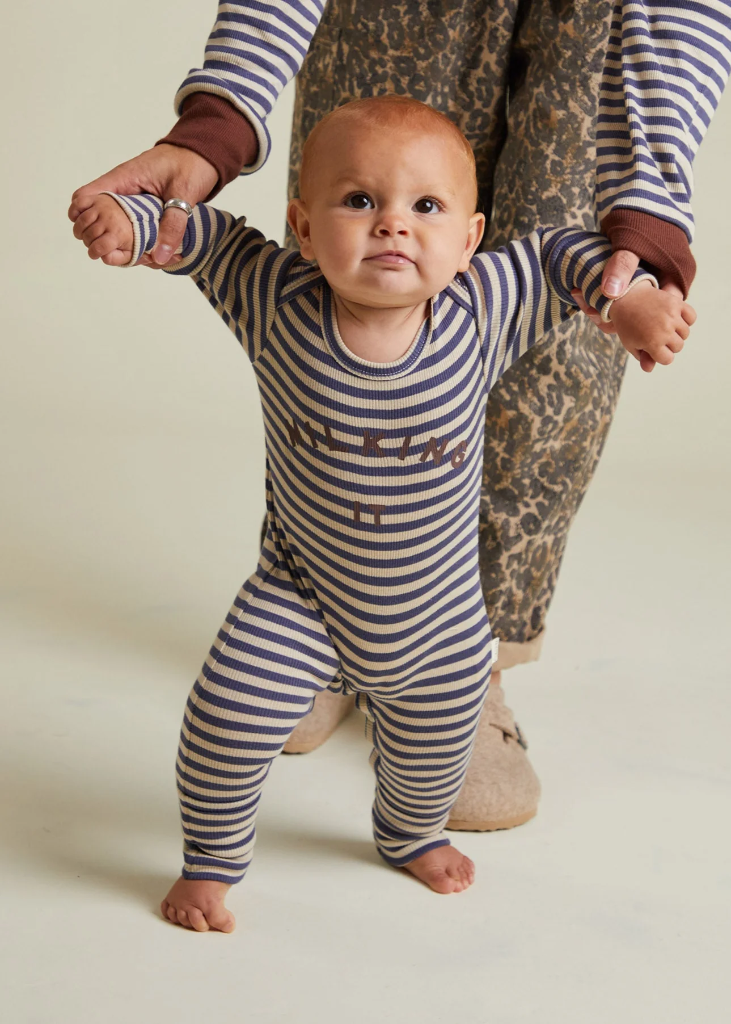 Claude & Co - Milking it Inky Stripe Onesie (3 maand)