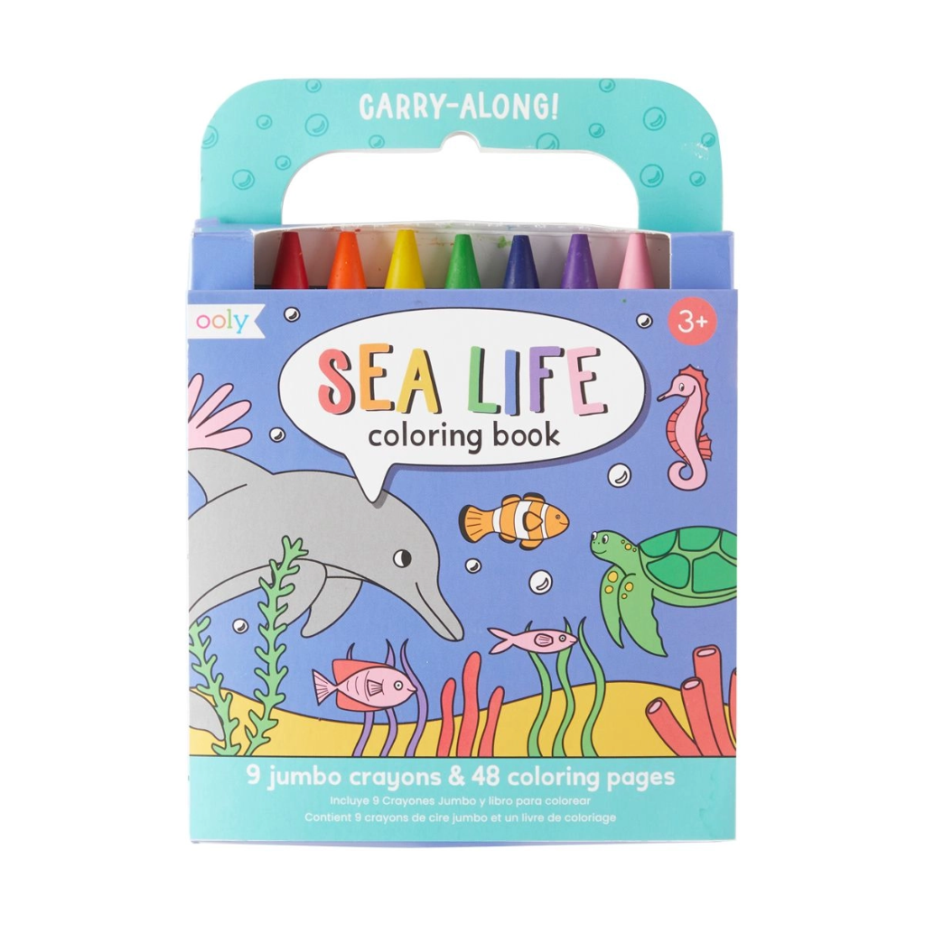 Ooly - Sea Life Carry Along Coloring Book Set