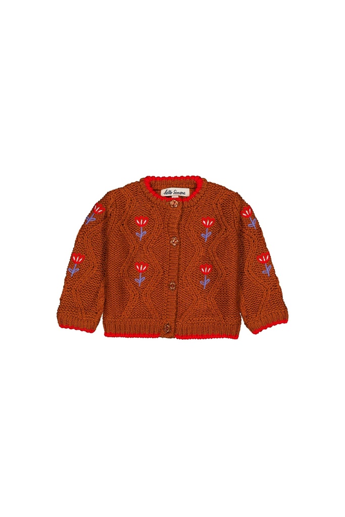 Hello Simone - Jeannette bb cardigan cable knit hazelnut
