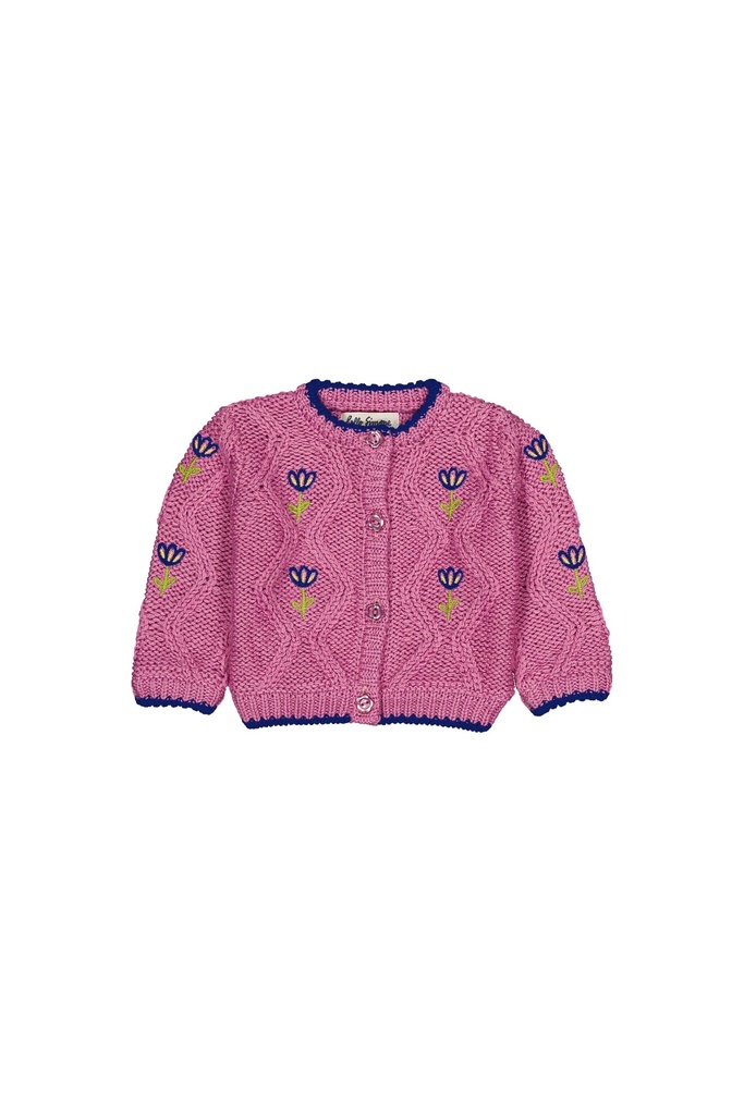 Hello Simone - Jeannette baby cardigan cable knit lilac