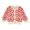 Flöss - Heart cardigan - Poppy red/soft white