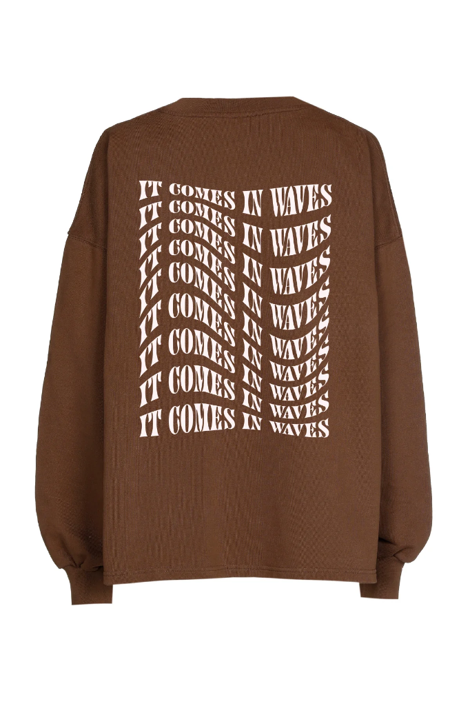 Ln - Oversized sweater cacao (Waves) (S/M)