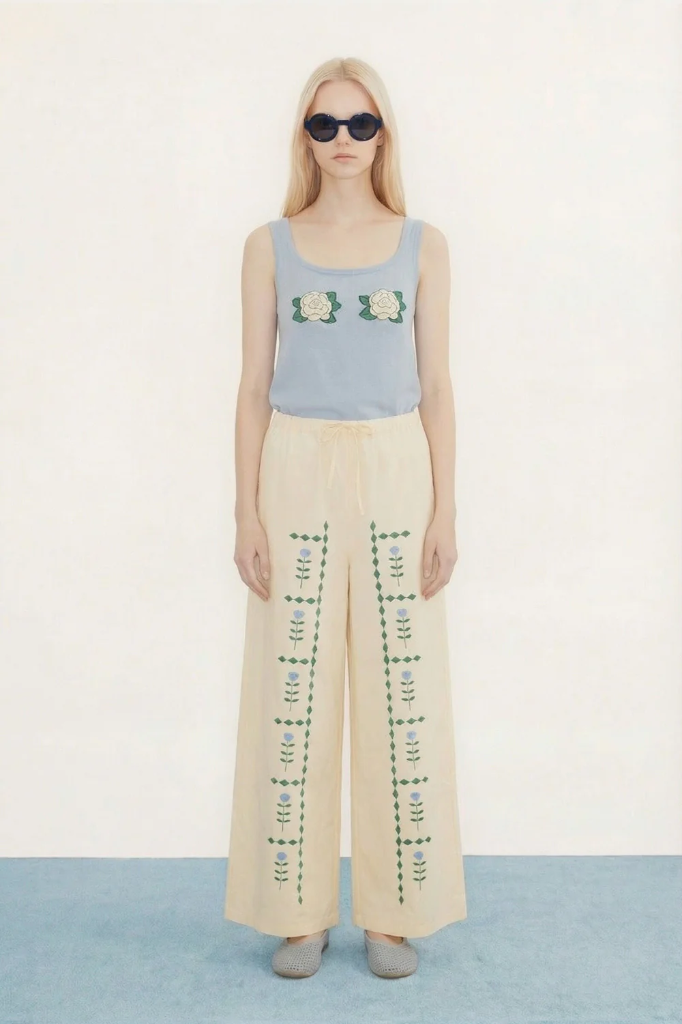 Tiny Big sister - Flowers knitted top