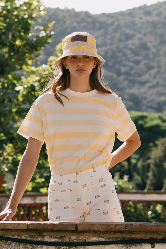 Tiny Big sister - Striped tee (geel)
