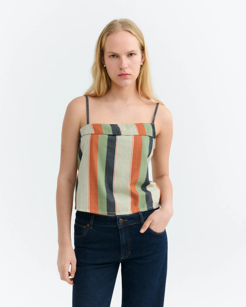 Thinking Mu - Quick stripes raida top