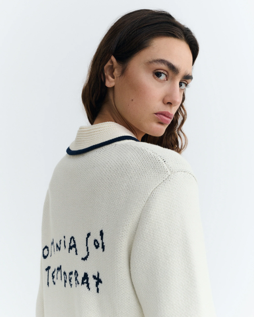 Thinking Mu - Omnia sol ecru tessa knitted sweater (Large)