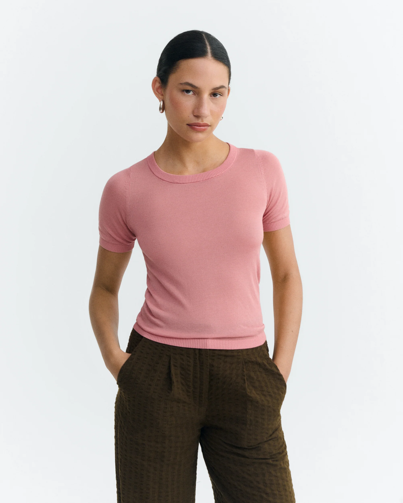 Thinking Mu - Rosette noctis knitted top