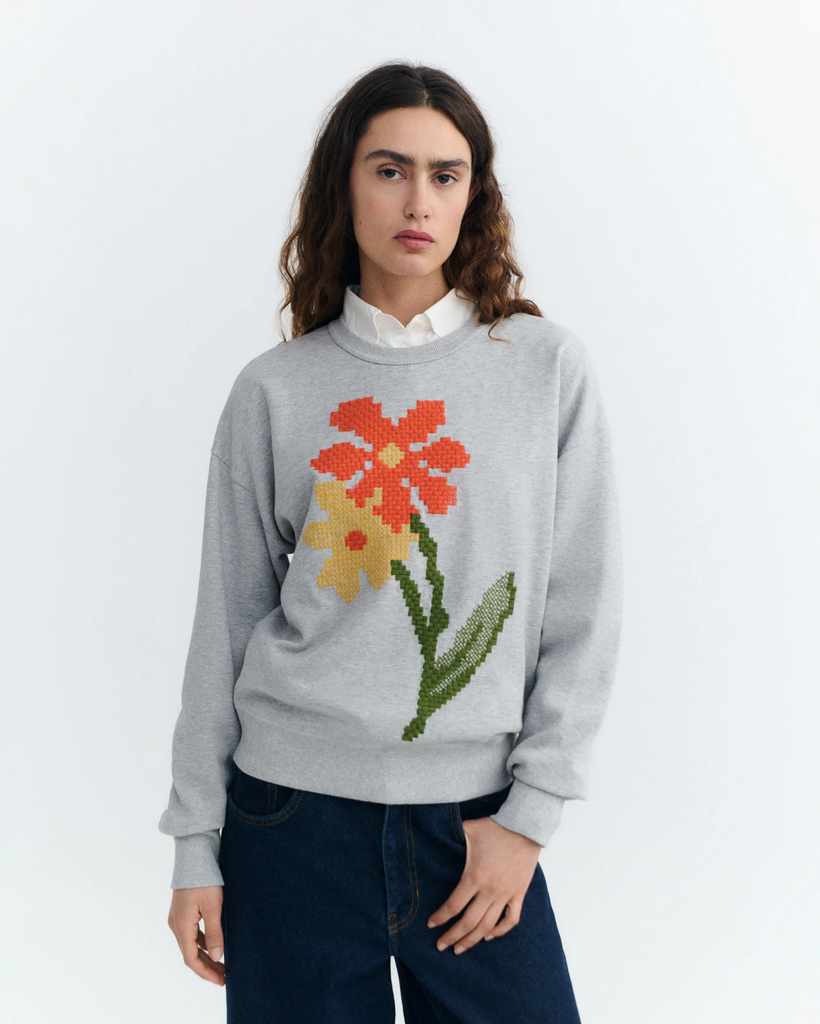 Thinking Mu - Poppy grey jodie sweatshirt
