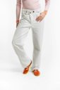 Indee - Valdez mom fit denim trousers white