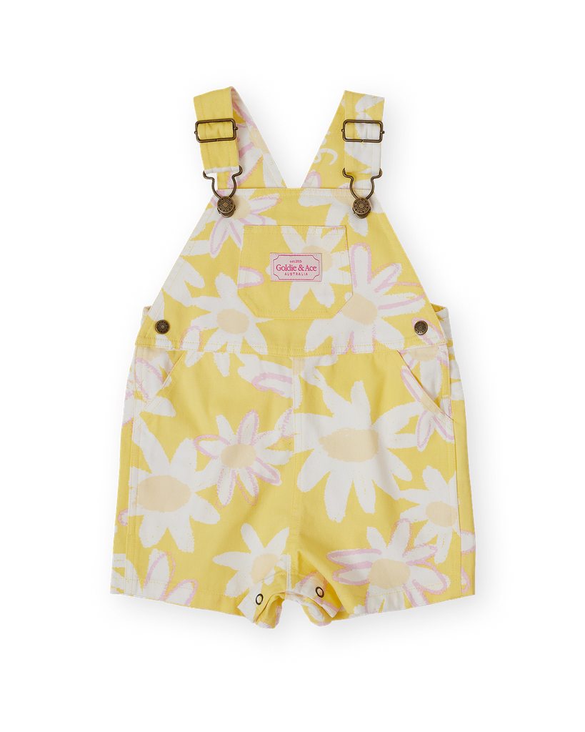 Goldie and Ace - Buttercup daisy burton overalls (3-6 maand)