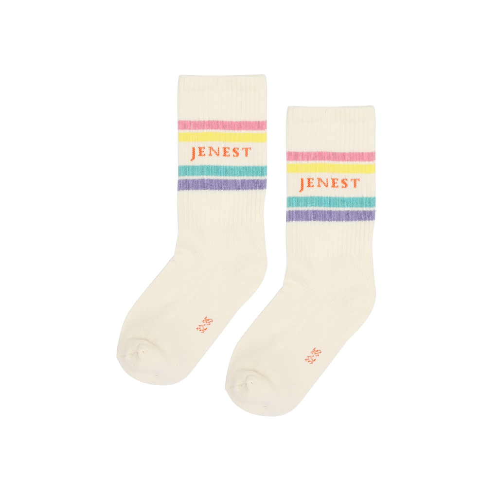 Jenest - Jenest sport socks - Off white multi colour