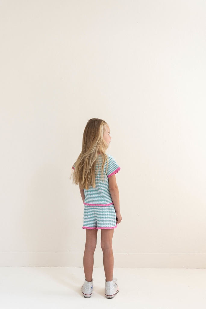 Jenest - Lara shorts - Fresh green blossom pink (2 jaar)