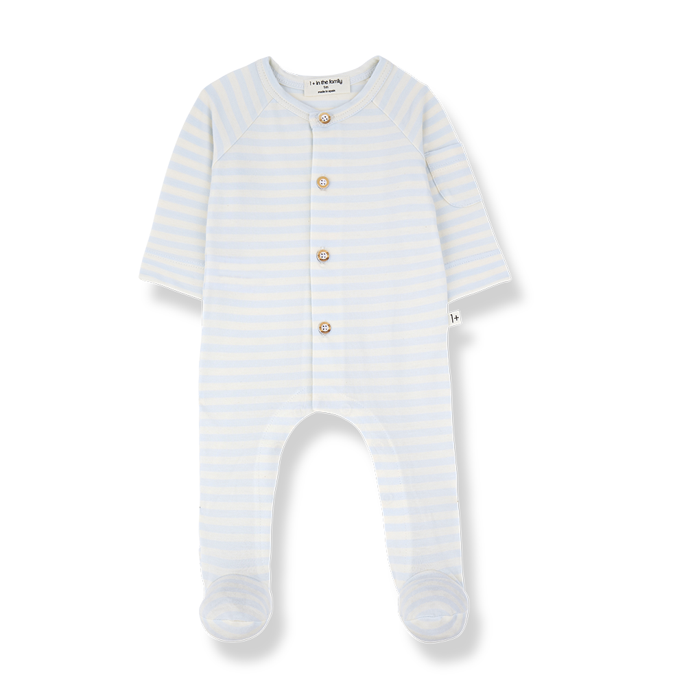 1+ in the family - Jumpsuit w/feet - Misty-blue