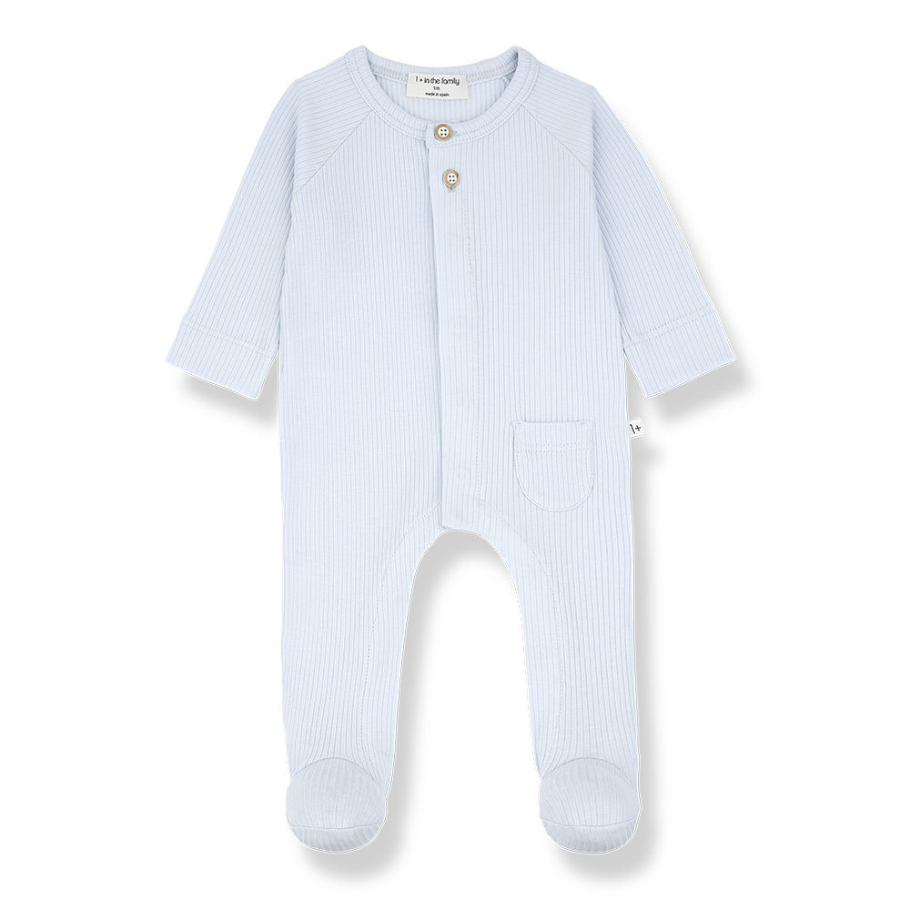 1+ in the family - Jumpsuit w/feet - Misty-blue