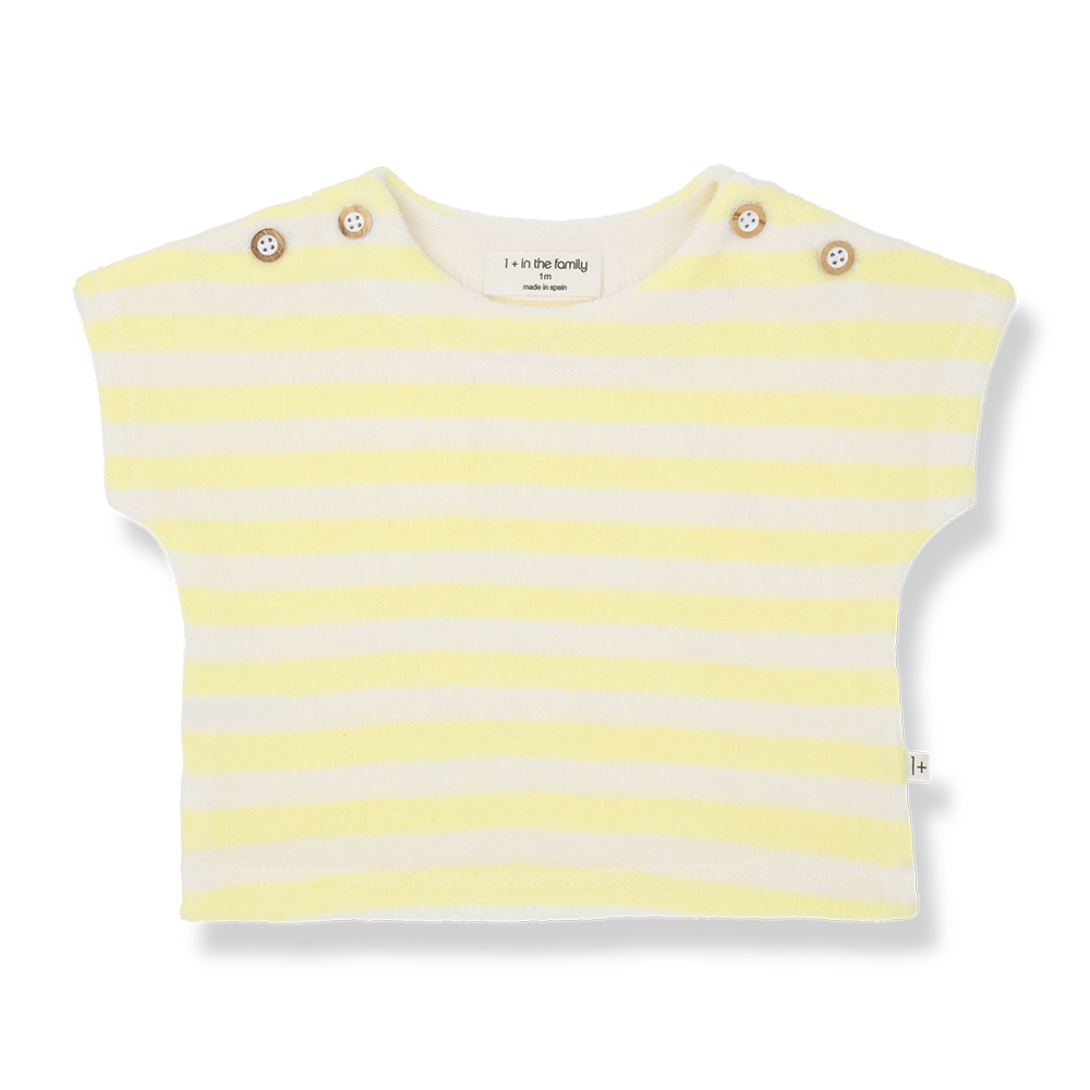 1+ in the family - S.sleeve t-shirt - Pastel-yellow (3 maand)