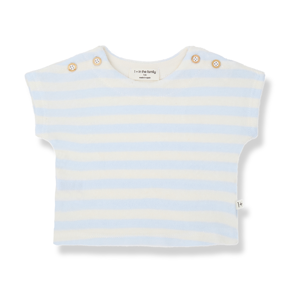 1+ in the family - S.sleeve t-shirt - Misty-blue (3 maand)