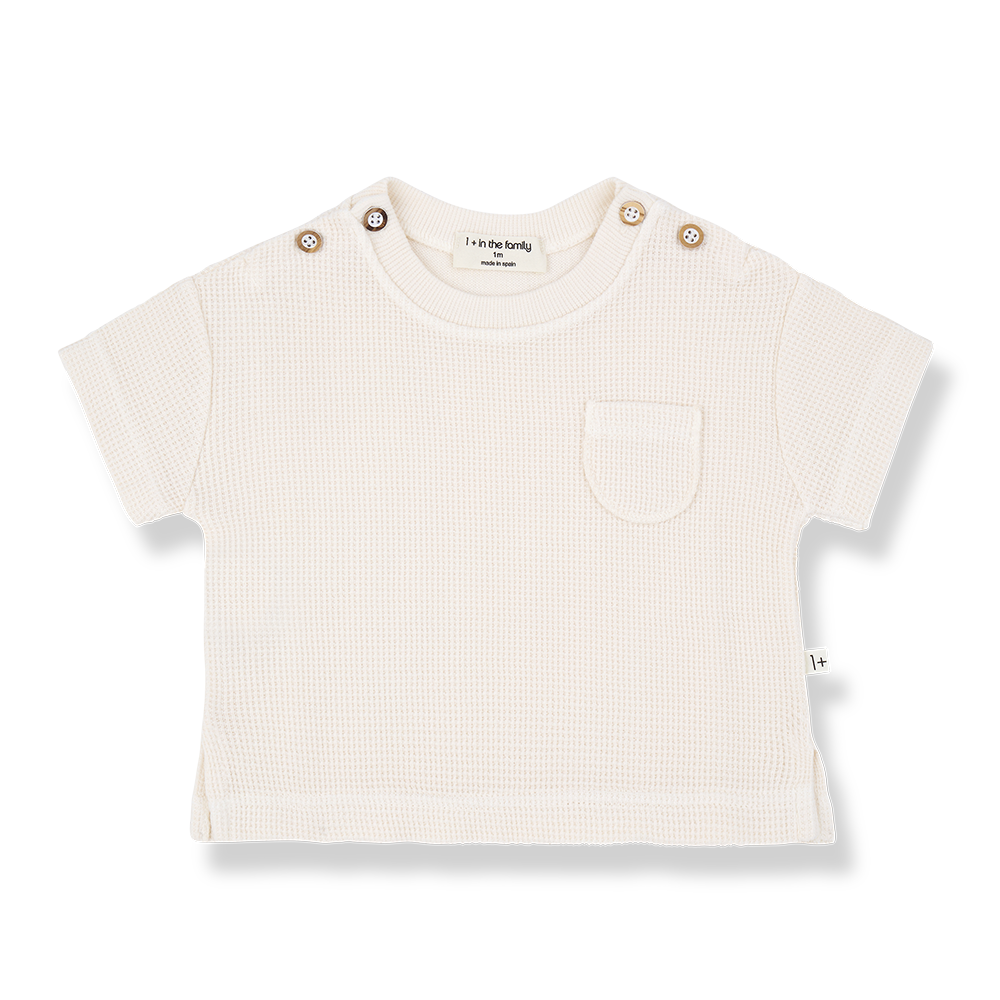 1+ in the family - S.sleeve t-shirt - Ecru (3 maand)
