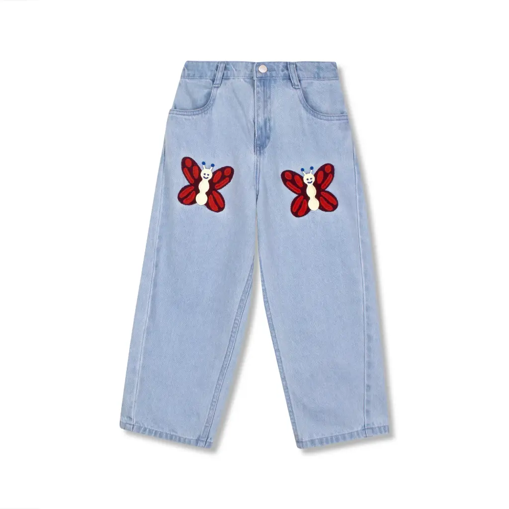 Wynken - bacia jean - pale denim / embroidery (2 jaar)