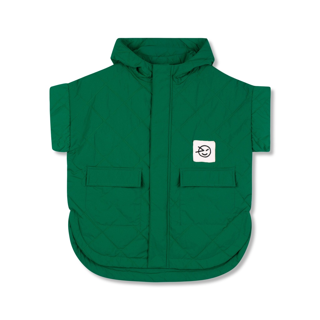 Wynken - short sleeve padded bon bon jacket - python green