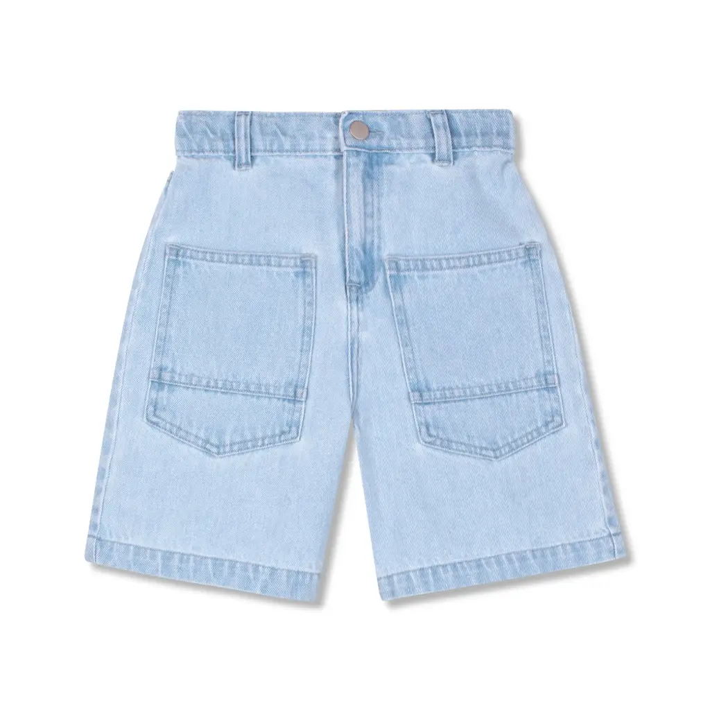 Wynken - kons short - pale bleach denim