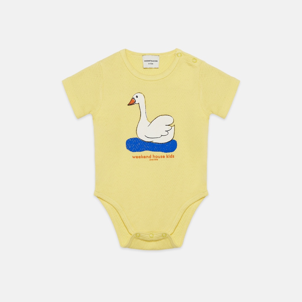 Weekend House Kids - Swan baby body - Soft yellow (6 maand)