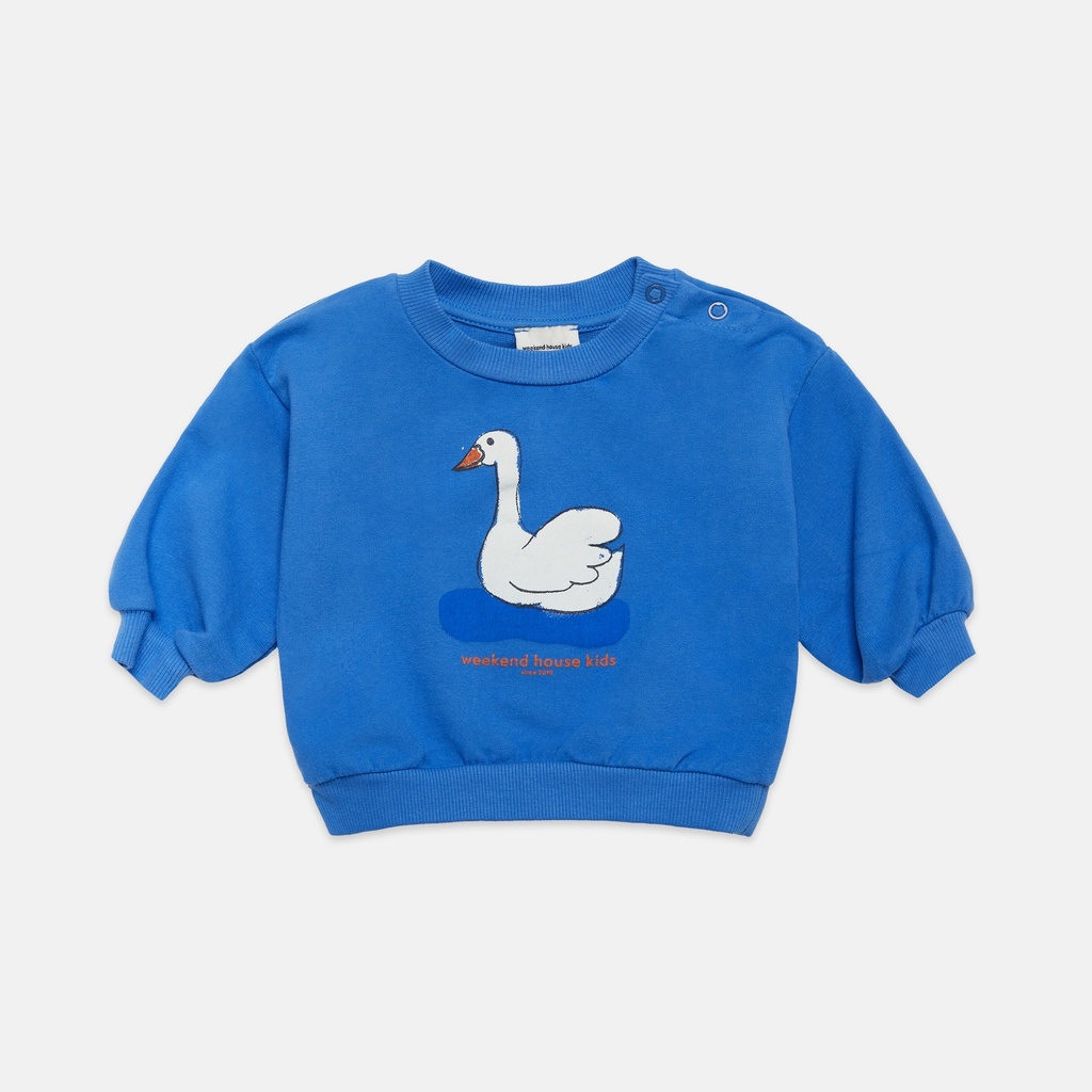 Weekend House Kids - Swan baby sweatshirt - Azulin