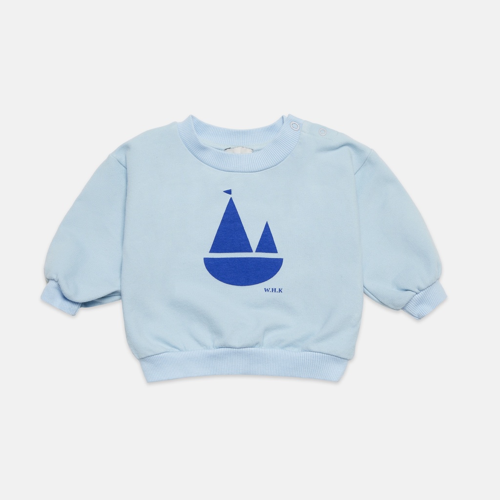 Weekend House Kids - Boat baby sweatshirt - Celeste (6 maand)