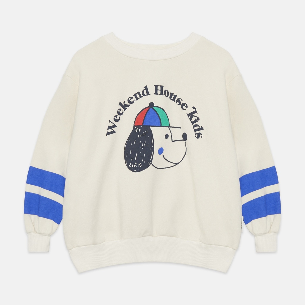 Weekend House Kids - Happy dog striped sweatshirt - Ecru (4 jaar)