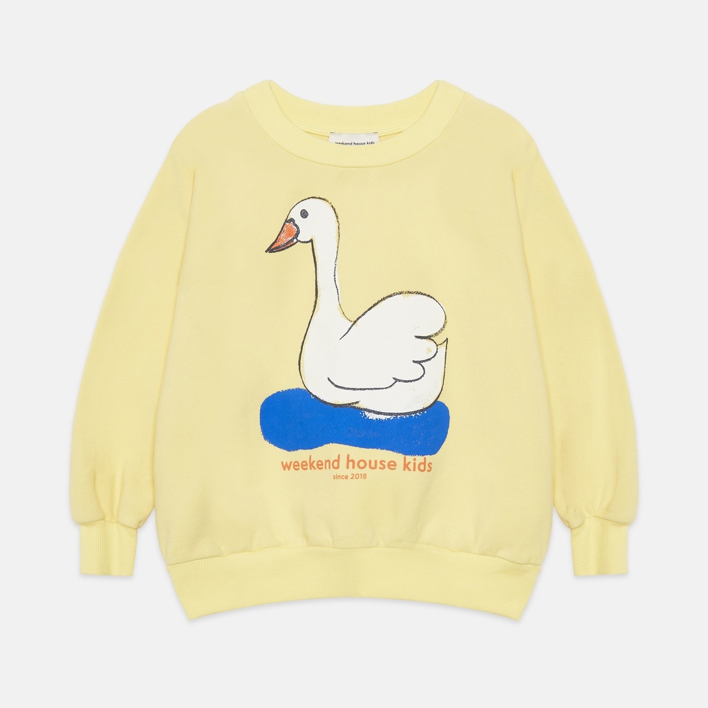 Weekend House Kids - Swan sweatshirt - Lemon