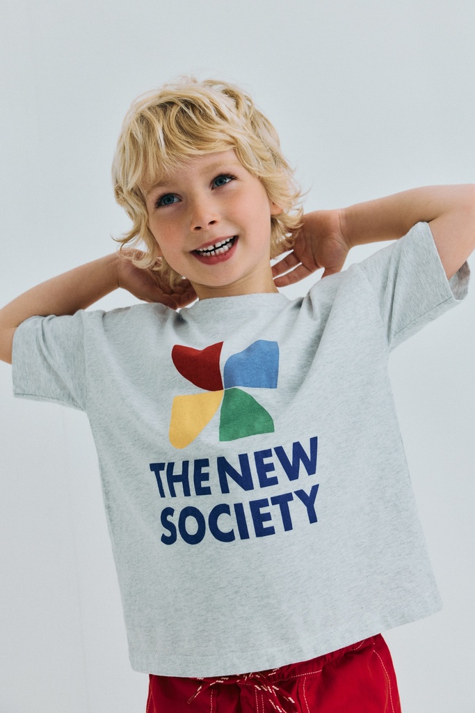 The New Society - Tns logo t-shirt - Light grey melange
