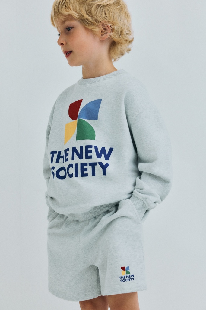 The New Society - Tns logo short - Light grey melange (2 jaar)
