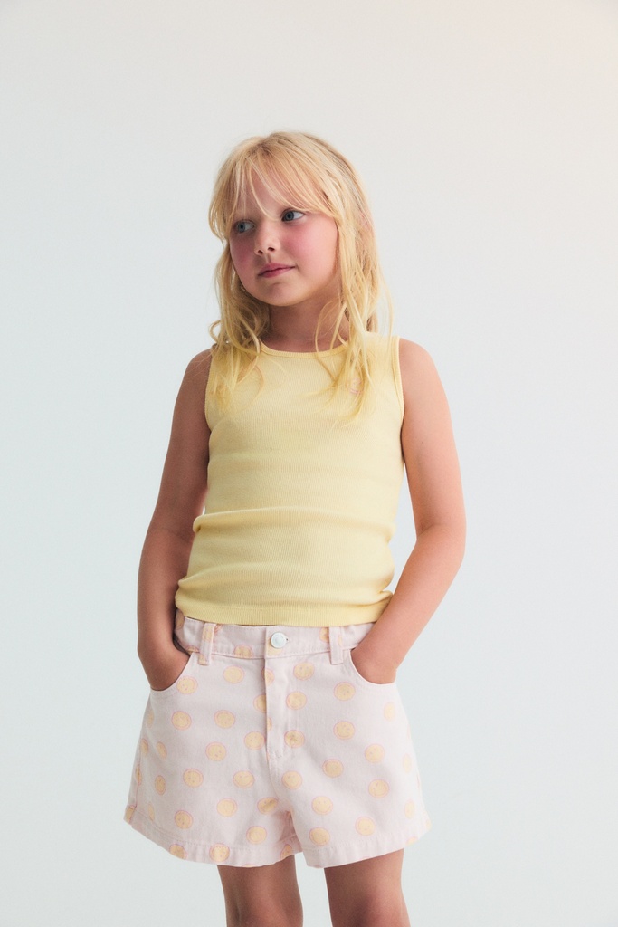 The New Society - Smiley tee soft lemon (2 jaar)