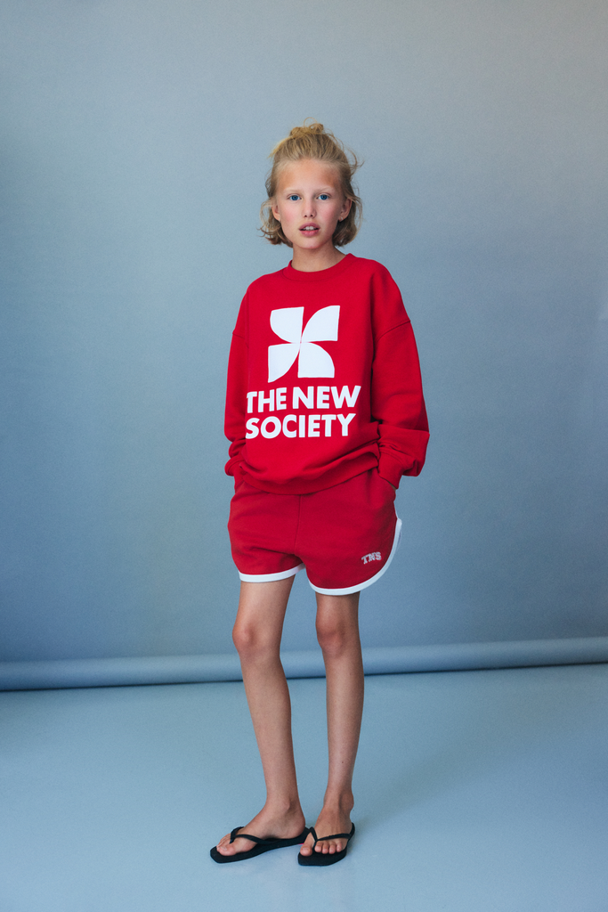 The New Society - Peony teen short - Tulip red