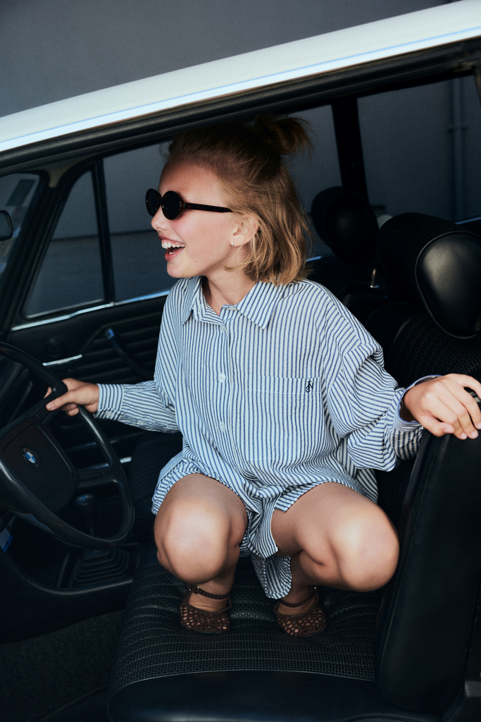 The New Society - Alheli teen shirt - Summer midnight stripes